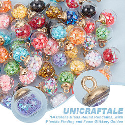 56 шт. 14-х цветные стеклянные круглые подвески&nbsp;GLAA-UN0001-17