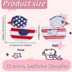 12 шт. 12-цветная полиэстеровая ткань с компьютерной вышивкой&nbsp;DIY-WH0890-26