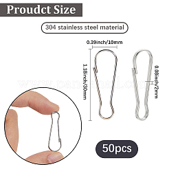 50 шт. 304 нержавеющая сталь защелкивающийся брелок застежка фурнитура&nbsp;STAS-SP0001-98