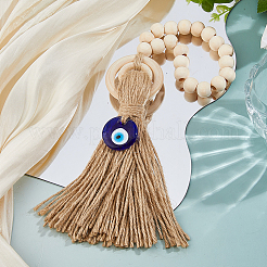 Деревянные бусины дверная ручка подвеска украшения&nbsp;AJEW-WH0270-923B