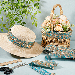 Этническая вышитая полиэстеровая лента с пайетками&nbsp;OCOR-WH0070-136A