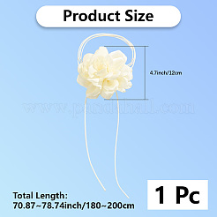 1 шт. ретро-ткань роза цветок вощеный шнур обертка колье колье для женщин&nbsp;NJEW-CP0001-05C