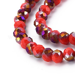 Гальванические непрозрачные стеклянные бусины&nbsp;EGLA-A034-P8mm-F20