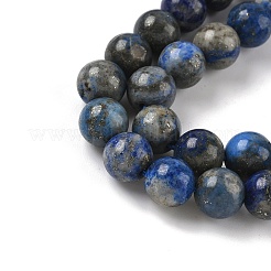 Нитки бусины из натурального ляписа-лазури&nbsp;G-A163-07-8mm