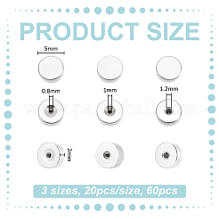 60 шт. 3 стиля для замены задних частей сережек из нержавеющей стали 304&nbsp;FIND-ME0002-84
