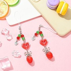 2 шт. ремни для мобильного телефона с акриловым сердцем&nbsp;HJEW-YW00323