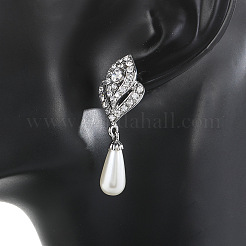 Ожерелья с подвесками из сплава горного хрусталя и пластикового жемчуга и комплекты серег-гвоздиков FS-WGE3E8B-01