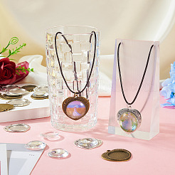 32 шт. 3 стиля подвески-кабошоны из сплава в тибетском стиле с прозрачными стеклянными кабошонами&nbsp;FIND-TA0004-79