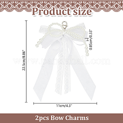 2 шт. пластиковая имитация жемчуга и кружева&nbsp;DIY-HY0002-09