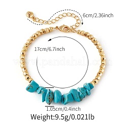Браслеты из синтетической бирюзы и латунных бусин для женщин&nbsp;LB8294