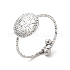 Не тускнеющее плоское круглое открытое кольцо-манжета из нержавеющей стали 304 для женщин&nbsp;RJEW-M149-14P