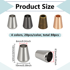 80 шт. двухцветный цинковый сплав наконечник шнура&nbsp;BUTT-BC0001-16A