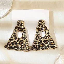 Серьги-гвоздики из сплава с леопардовым принтом&nbsp;LS-EJEW-K304-01D-G