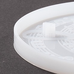 Плоский круглый силиконовый коврик для чашки с узором в виде музыкальных нот&nbsp;LS-DIY-M039-07