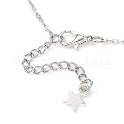 Женские ожерелья с цепочкой из латунного кабеля и креста-звезды из сплава&nbsp;NJEW-JN05789