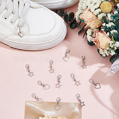 12 шт. 2 стиля подвески в виде сердца и звезды из сплава&nbsp;HJEW-DR00211