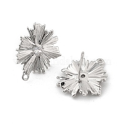 Латунные серьги-гвоздики из циркония&nbsp;KK-K371-39P