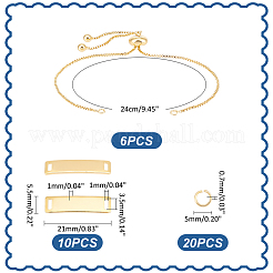 Набор для самостоятельного изготовления браслета из латунных звеньев в форме прямоугольника&nbsp;DIY-UN0056-19