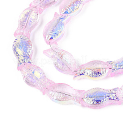 Прозрачность гальванизированные стеклянные бусины нити GLAA-T023-40A-06