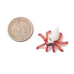 Подвески в виде краба из натуральной ограненной круглой черной шпинели&nbsp;PALLOY-MZ01177