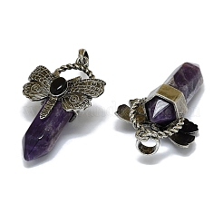 Большие подвески с ограненными заостренными пулями из натурального смешанного камня&nbsp;G-Q165-01AS