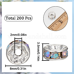 200 шт. Латунные бусины со стразами&nbsp;FIND-SC0007-06