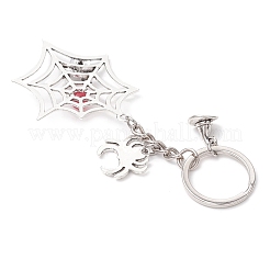 Большие подвески из сплава в тибетском стиле с железным кольцом-брелком и брелоками из натурального и окрашенного малайзийского нефрита&nbsp;KEYC-JKC01238