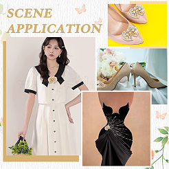 4шт украшения для обуви из сплава со стразами&nbsp;DIY-MA0006-63LG