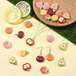 24шт 8 стиля непрозрачные подвески из смолы&nbsp;CRES-YW0002-78