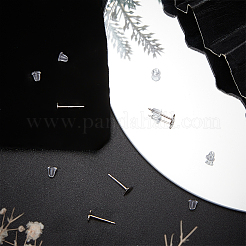 2 пара 999 изящных серебряных сережек-гвоздиков&nbsp;STER-BBC0007-55