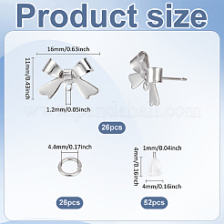 26 шт. фурнитура для сережек в виде банта из латуни&nbsp;DIY-ME0001-09P