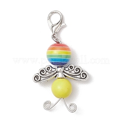 Подвесные украшения из пчелиной смолы и синтетической бирюзы&nbsp;HJEW-JM03536