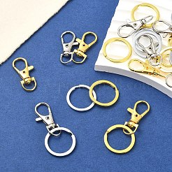 Наборы фурнитуры для поворотных карабинов и разъемных колец для ключей из сплава&nbsp;DIY-YW0011-82