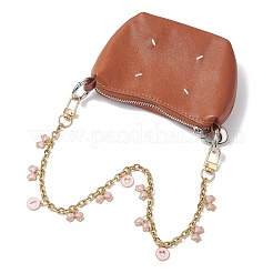 Декоративные цепочки из сплава с розовой эмалью и кисточкой-бантом из нержавеющей стали 304&nbsp;AJEW-BA00171-01