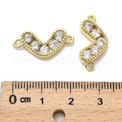 Подвески-сердечки с латунным паве из прозрачного кубического циркония&nbsp;KK-M324-11G