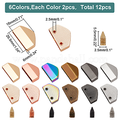 12 комплект 6-х цветных пряжек для декоративных краев сумок из сплава&nbsp;FIND-WR0006-76