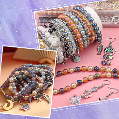 Наборы для самостоятельного изготовления браслетов из стеклянных бусин с гальваническим покрытием&nbsp;DIY-SP0002-88B