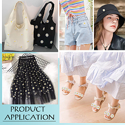 120 шт. 3 стиля полиэстеровые пришивные аппликации в виде ромашек&nbsp;PATC-FG0003-31