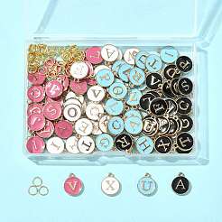 104 шт. 4-цветные эмалевые подвески с заглавными буквами алфавита A~Z&nbsp;ENAM-FS0003-91