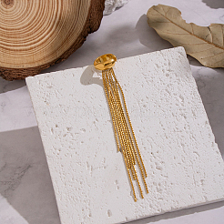 Современные минималистичные серьги-манжеты из нержавеющей стали 304 с цепочкой и кисточкой&nbsp;TC6151