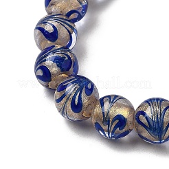 Нити золотых песочных бусин лэмпворк&nbsp;LAMP-P071-12mm-05