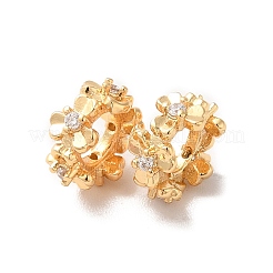 Реечное покрытие латунь микро паве кубический цирконий европейские бусины KK-M242-02G