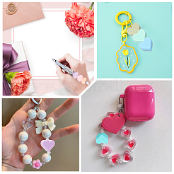 100 шт. 10-х цветные бусины из пищевого силикона в форме сердца&nbsp;SIL-PA0001-09B