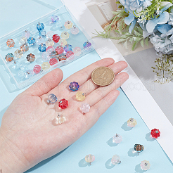 50 шт. прозрачные стеклянные подвески с аэрозольной краской&nbsp;PALLOY-PH01808