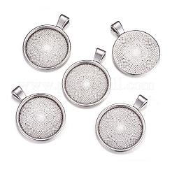 Плоские круглые сеттинги сплава кулон кабошон&nbsp;LS-PALLOY-A15654-AS-1