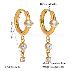 Элегантные серьги-кольца с кисточками из нержавеющей стали со стразами RZ2213-1