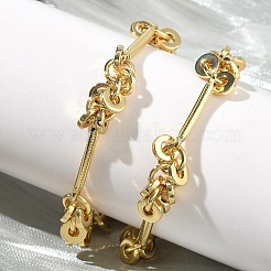 Женские цепочки из латунных прутьев с дисковыми бусинами&nbsp;NJEW-G196-01G