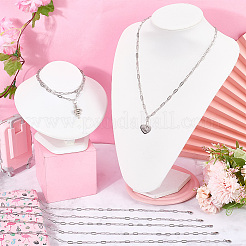 10 шт. 304 нержавеющая сталь цепочка-скрепка ожерелье для женщин&nbsp;NJEW-SC0001-41