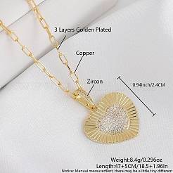 Ожерелья с подвеской из латуни с микропаве и прозрачным кубическим цирконием для женщин&nbsp;FS-WG8D67C-02