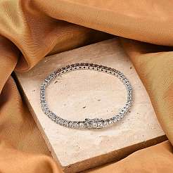 Латунные браслеты с микропаве из прозрачных кубических цирконий для женщин&nbsp;BJEW-M047-03P